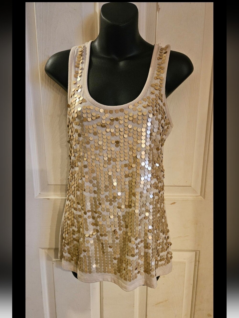 Eyeshadow Gold Sequin Tank Top